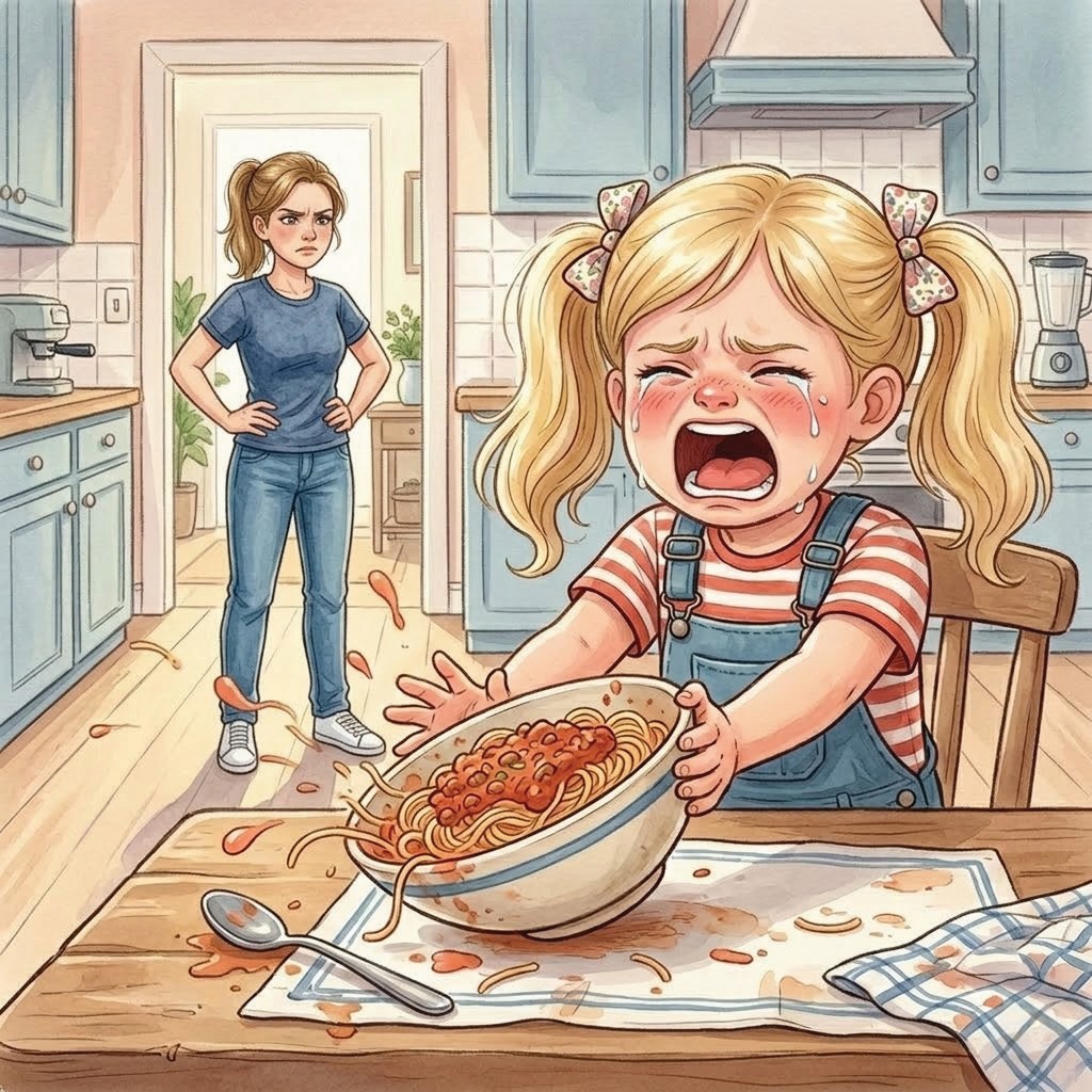 Betty refuses Mum's spaghetti